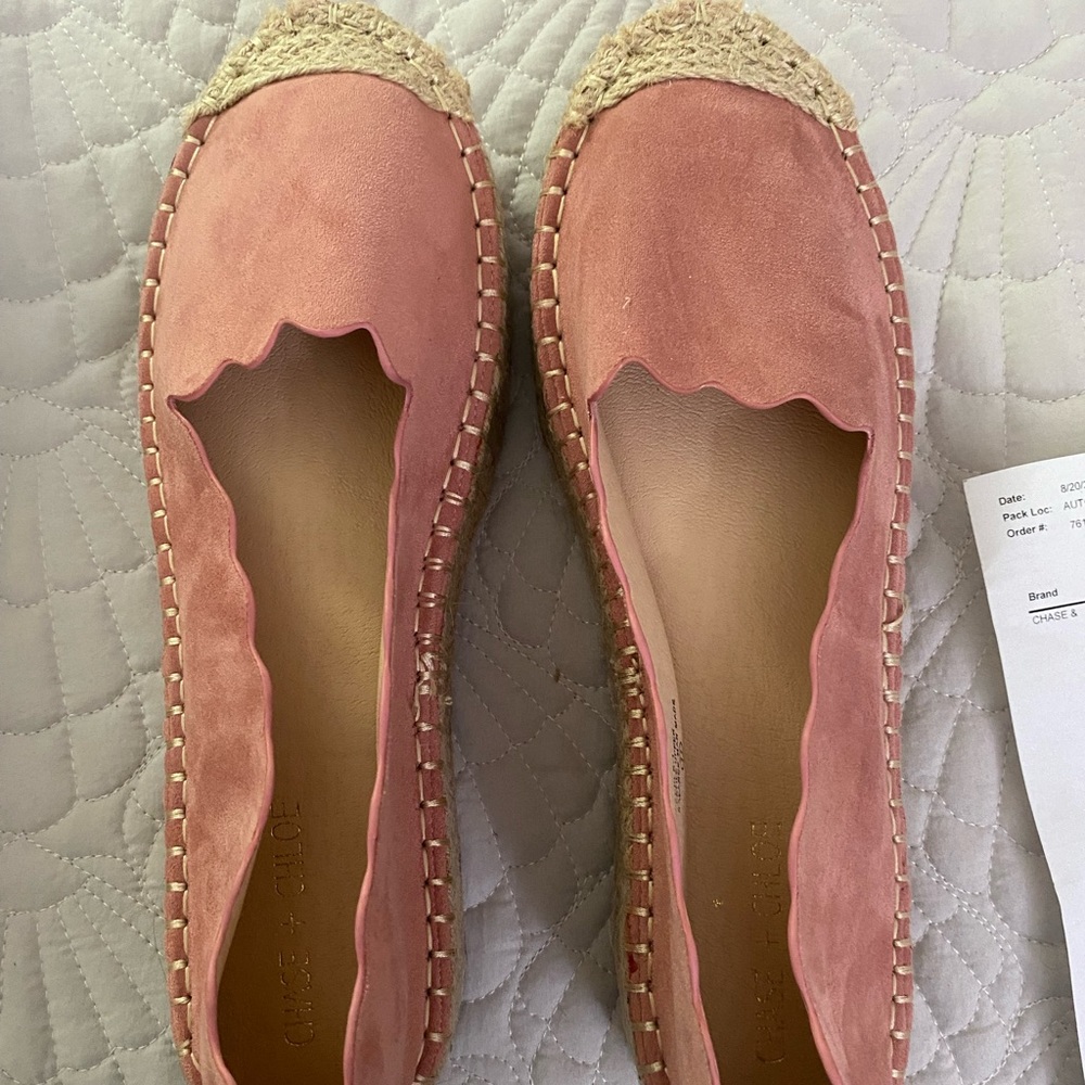 Chase &Chloe Espadrille Platform Mauve Suede Size 11 New